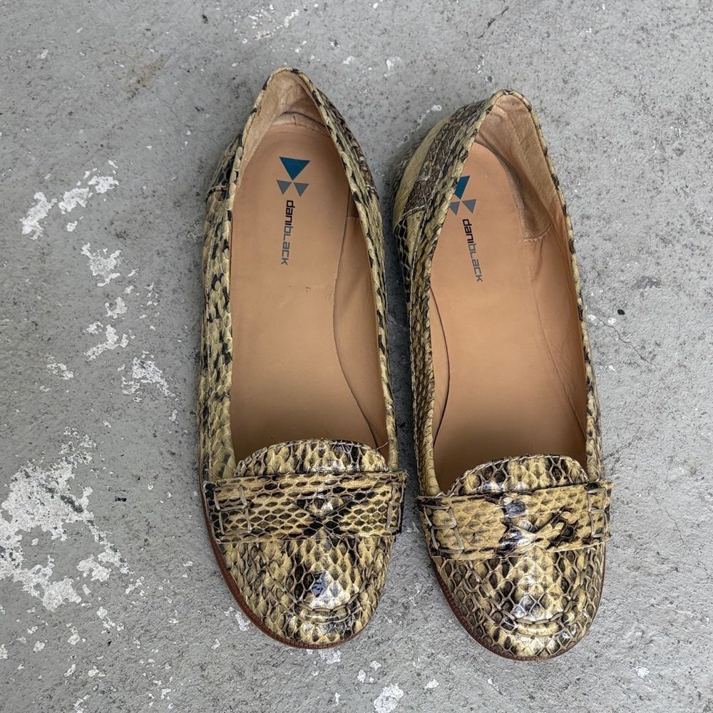 Daniblack faux snake loafers